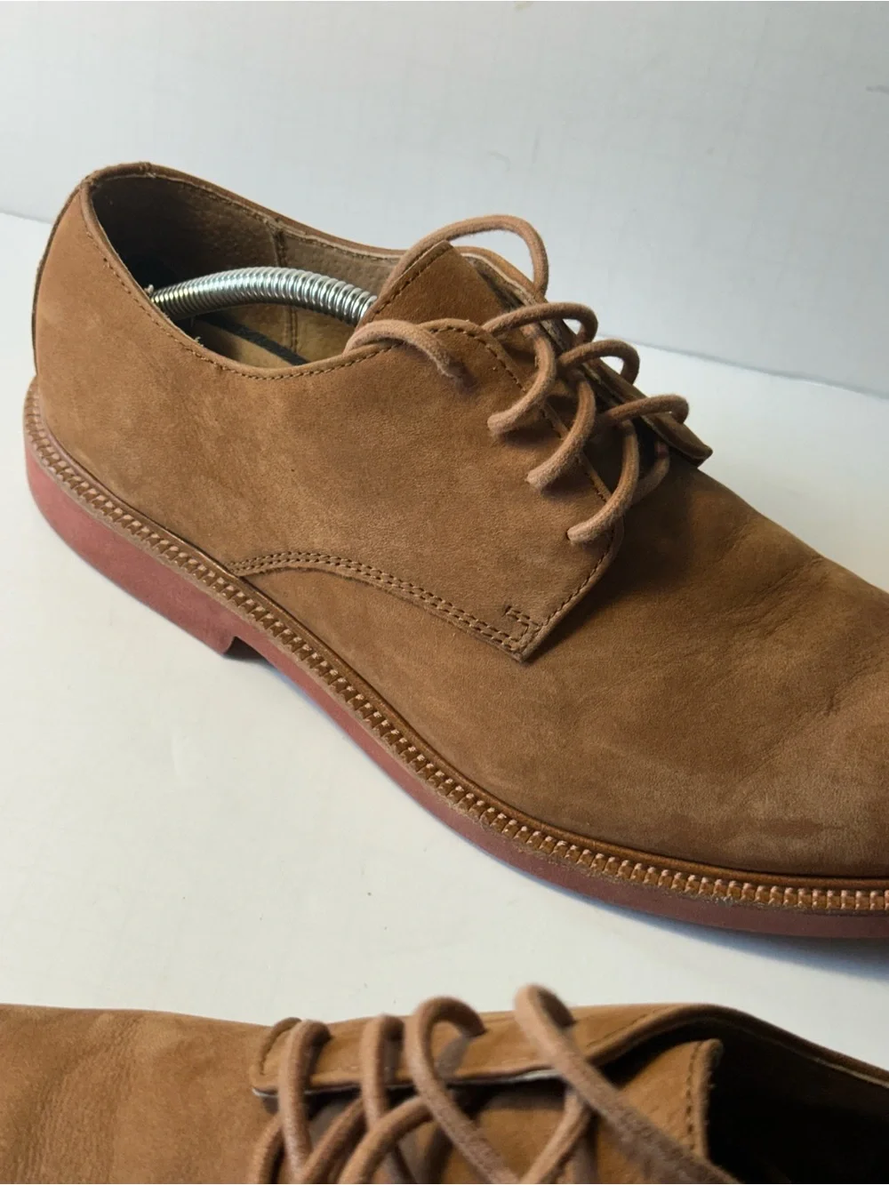 Polo Ralph Lauren Torrington Nubuck Derby Oxfords Taupe Brown Leather Shoes 9.5D